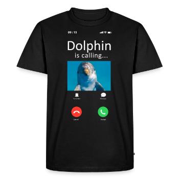 Dolphin Phone Display Dolphin Est - T-shirt Premium bio Homme - noir - Devant - Nico (187cm)