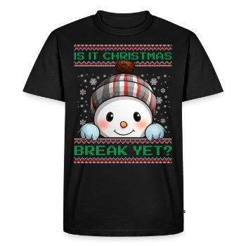 C’est déjà les vacances de Noël ? Professeur de bonhomme de neige mignon - T-shirt Premium bio Homme - noir - Devant - Nico (187cm)