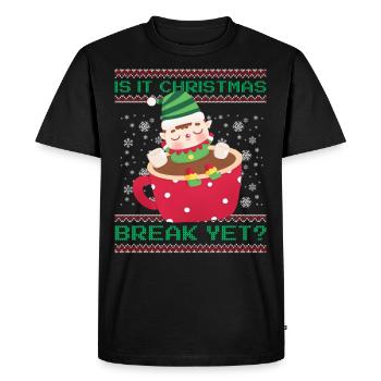 C’est déjà les vacances de Noël ? Professeur de diablotin de cacao - T-shirt Premium bio Homme - noir - Devant - Nico (187cm)