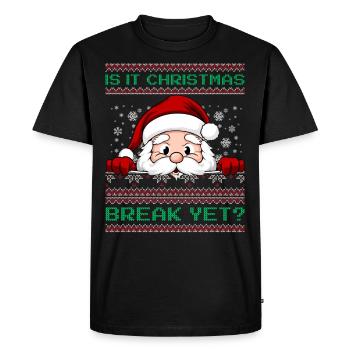 C'est déjà les vacances de Noël ? Professeur du Père Noël - T-shirt Premium bio Homme - noir - Devant - Nico (187cm)