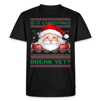 C'est déjà les vacances de Noël ? Professeur du Père Noël - T-shirt Premium bio Homme - noir - Devant - Nico (187cm)
