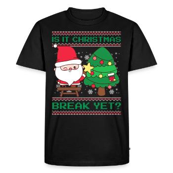 C’est déjà les vacances de Noël ? Père Noël professeur - T-shirt Premium bio Homme - noir - Devant - Nico (187cm)