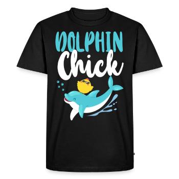 Dolphin Chicken Dolphin Chick - Men's Premium Organic T-Shirt - black - Front - Nico (187cm)