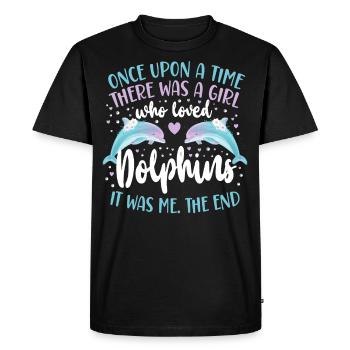 Dolphin Once Upon A Time There Was - Men's Premium Organic T-Shirt - black - Front - Nico (187cm)