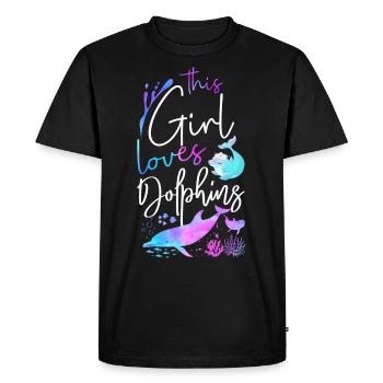 Dauphin Cette Fille Aime Les Dauphins - T-shirt Premium bio Homme - noir - Devant - Nico (187cm)