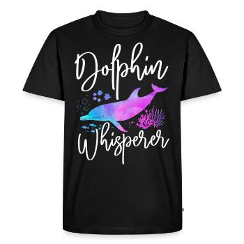 Dolphin Dolphin Whisperer - Men's Premium Organic T-Shirt - black - Front - Nico (187cm)