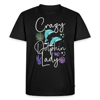 Dolphin Crazy Dolphin Lady - Men's Premium Organic T-Shirt - black - Front - Nico (187cm)