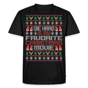 Le dur est Noël film Pyjama de Noël moche - T-shirt Premium bio Homme - noir - Devant - Nico (187cm)