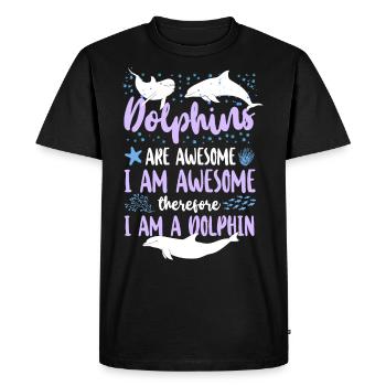 Dolphin Dolphins Are Awesome I Am - Men's Premium Organic T-Shirt - black - Front - Nico (187cm)