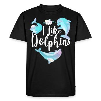 Dolphin I Like Dolphins - Men's Premium Organic T-Shirt - black - Front - Nico (187cm)