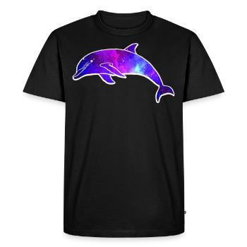 Dolphin Space Galaxy - Men's Premium Organic T-Shirt - black - Front - Nico (187cm)