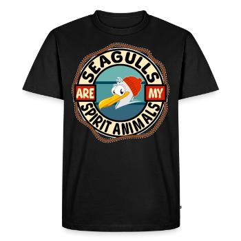 Les mouettes sont mon Animal Drôle de mouette - T-shirt Premium bio Homme - noir - Devant - Nico (187cm)