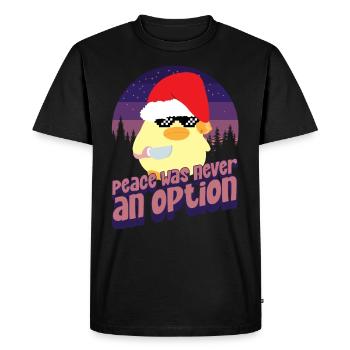 La paix n’a jamais été une option - Canard au couteau Meme - T-shirt Premium bio Homme - noir - Devant - Nico (187cm)