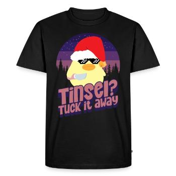 Tuck Tinsel away - Ente mit Messer Duck with Knife - Men's Premium Organic T-Shirt - black - Front - Nico (187cm)