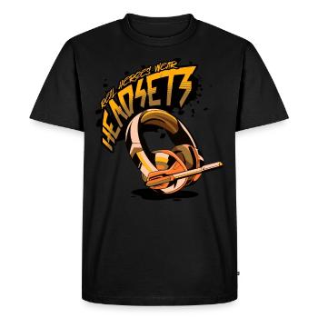 Real Heroes wear Headsets Funny Gamer Boys & Kids - Men's Premium Organic T-Shirt - black - Front - Nico (187cm)