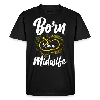 Infirmière sage-femme accoucheuse née de - T-shirt Premium bio Homme - noir - Devant - Nico (187cm)