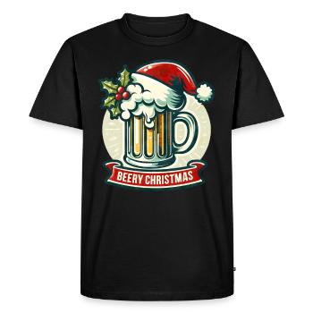 Beery Christmas - Holidays Family Funny Christmas - Men's Premium Organic T-Shirt - black - Front - Nico (187cm)