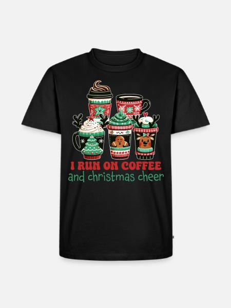 I run on Coffee - Funny Women's Christmas Coffee - Herre Premium økologisk T-shirt - sort