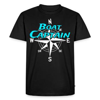 Bateaux Capitaine Équipage Skipper Marin - T-shirt Premium bio Homme - noir - Devant - Nico (187cm)