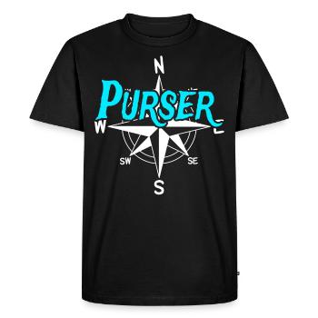 Paymaster Équipage de bateau Skipper Marin Équipage Capitaine - T-shirt Premium bio Homme - noir - Devant - Nico (187cm)