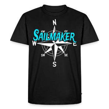 Voilier Équipage de bateau Skipper Marin Équipage Capitaine - T-shirt Premium bio Homme - noir - Devant - Nico (187cm)