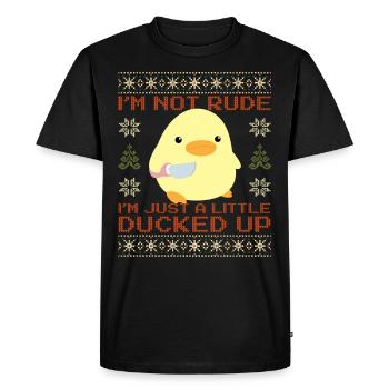Canard Avec Couteau Meme Je suis canardé jusqu’à Noël moche - T-shirt Premium bio Homme - noir - Devant - Nico (187cm)