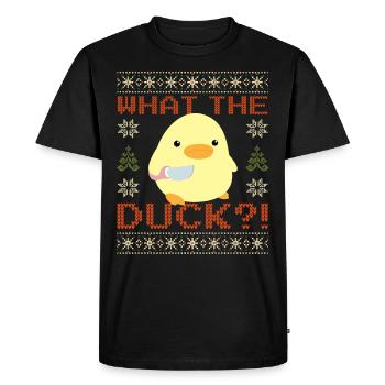 Canard avec couteau Meme - Qu’est-ce que le canard ? Noël - T-shirt Premium bio Homme - noir - Devant - Nico (187cm)