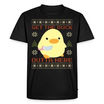 Canard avec couteau Meme - Obtenez le canard moche Noël - T-shirt Premium bio Homme - noir - Devant - Nico (187cm)
