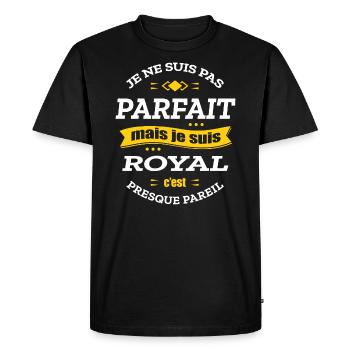 ROYAL PARFAIT - PRENOM ROYAL - T-shirt Premium bio Homme - noir - Devant - Nico (187cm)
