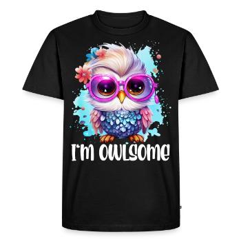 JE SUIS HIBOU HIBOU HIBOUX Drôle - T-shirt Premium bio Homme - noir - Devant - Nico (187cm)