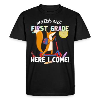 Cute Fox School Enrollment School Way School - Men's Premium Organic T-Shirt - black - Front - Nico (187cm)