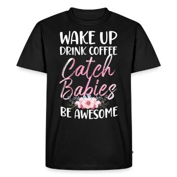 LD Labour And Delivery Nurse - Men's Premium Organic T-Shirt - black - Front - Nico (187cm)