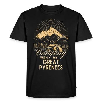 Montagnard des Pyrénées Chien Camping Randonnée Plein air - T-shirt Premium bio Homme - noir - Devant - Nico (187cm)