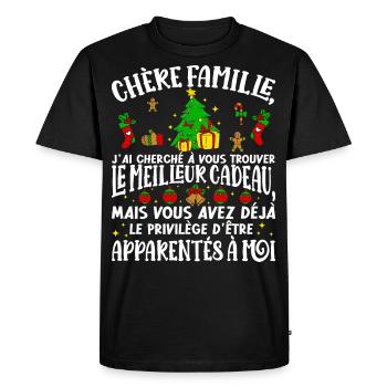 Noël Chère Famille Drôle Femmes Hommes - T-shirt Premium bio Homme - noir - Devant - Nico (187cm)