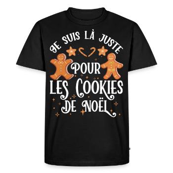 Noël Je Suis Là Juste Pour Les Cookies De Noel - T-shirt Premium bio Homme - noir - Devant - Nico (187cm)