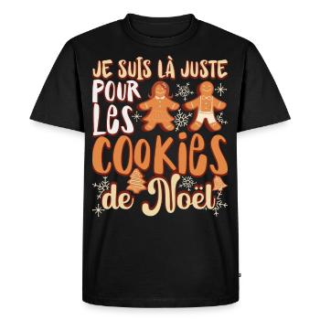 Noël Je Suis Là Juste Pour Les Cookies De Noel - T-shirt Premium bio Homme - noir - Devant - Nico (187cm)