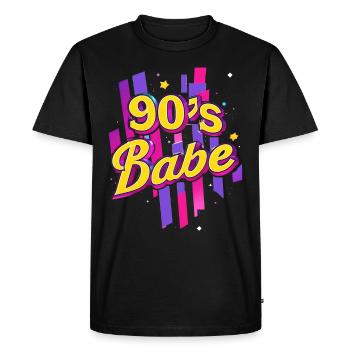 des années 90 Babe coloré - T-shirt Premium bio Homme - noir - Devant - Nico (187cm)
