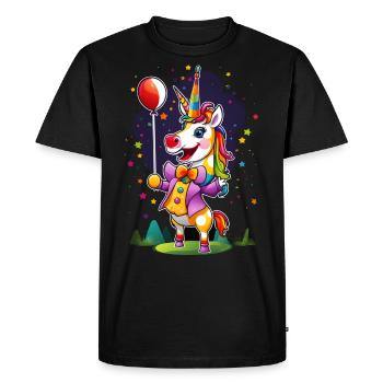 Clown Einhorn Licorne - T-shirt Premium bio Homme - noir - Devant - Nico (187cm)