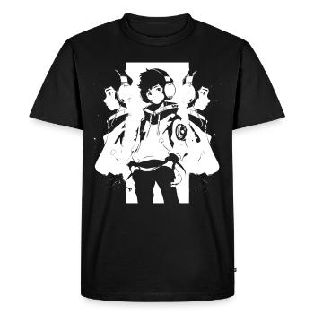 Le cool Cyberpunk Style Anime Boy Otaku de Shibuya - T-shirt Premium bio Homme - noir - Devant - Nico (187cm)