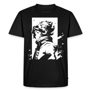 Le cool Cyberpunk Style Anime Boy Otaku de Shibuya - T-shirt Premium bio Homme - noir - Devant - Nico (187cm)