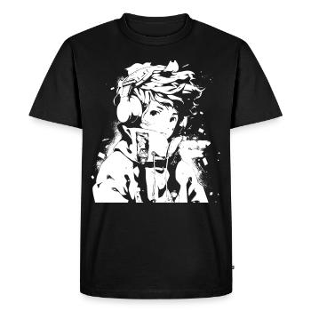 Le cool Cyberpunk Style Anime Boy Otaku de Shibuya - T-shirt Premium bio Homme - noir - Devant - Nico (187cm)