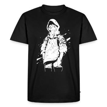 Le cool Cyberpunk Style Anime Boy Otaku de Shibuya - T-shirt Premium bio Homme - noir - Devant - Nico (187cm)