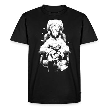 Le cool Cyberpunk Style Anime Boy Otaku de Shibuya - T-shirt Premium bio Homme - noir - Devant - Nico (187cm)