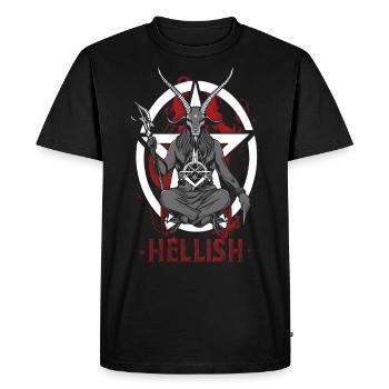 L'enfer Satan Baphomet - T-shirt Premium bio Homme - noir - Devant - Nico (187cm)