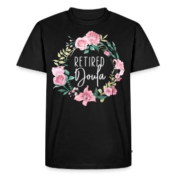 Doula Birth Worker Retraite - T-shirt Premium bio Homme - noir - Devant - Nico (187cm)