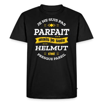 HELMUT PARFAIT - PRENOM HELMUT - T-shirt Premium bio Homme - noir - Devant - Nico (187cm)