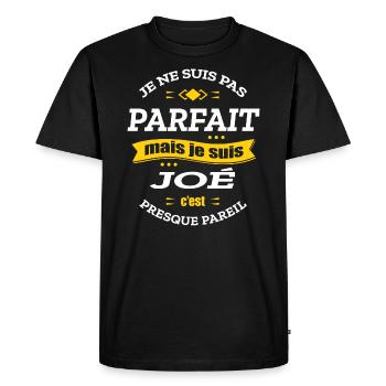 JOÉ PARFAIT - PRENOM JOÉ - T-shirt Premium bio Homme - noir - Devant - Nico (187cm)