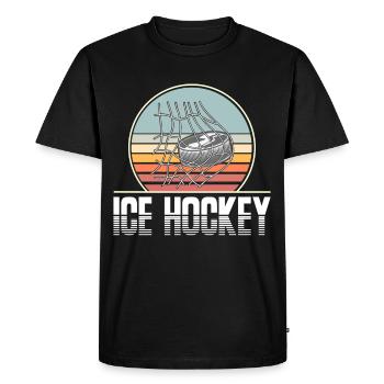 Eishockey Ice Hockey - Men's Premium Organic T-Shirt - black - Front - Nico (187cm)