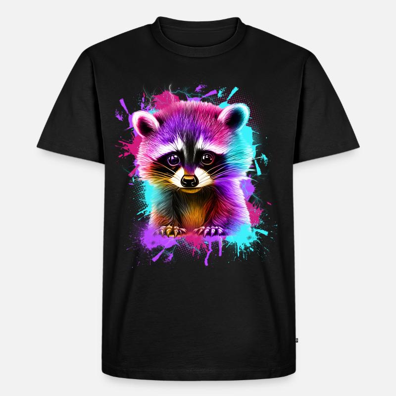 Waschbär - Männer Premium Bio T-Shirt - Schwarz