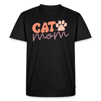 Cat Mom - Funny Cat Mom Retro Style - Men's Premium Organic T-Shirt - black - Front - Nico (187cm)